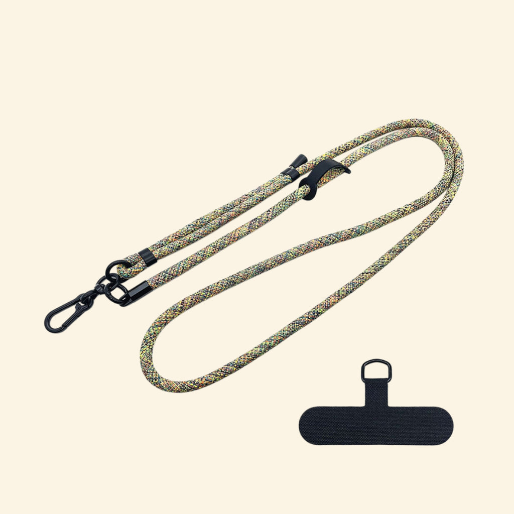 The Core Cord Moss & Olive Fleck – lanyard with tether pad accessory flat lay