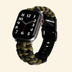Ranger Green & Black Paracord Braided Band — full band isolated view
