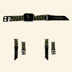Ranger Green & Black Paracord Braided Band on Apple Watch — angled front view