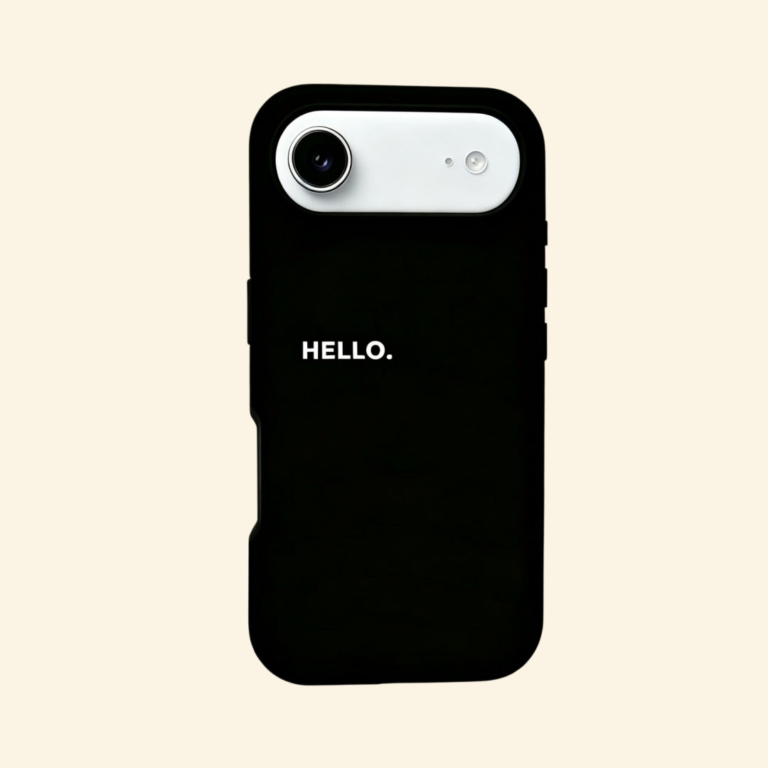 The Void Greeting – Minimalist “HELLO.” Typography iPhone Case