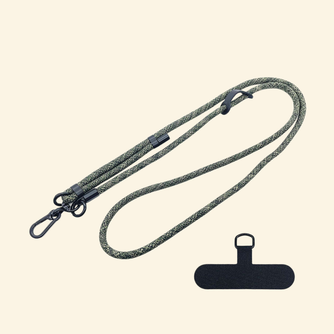The Core Cord Tactical Sage Green – full lanyard coiled flat lay