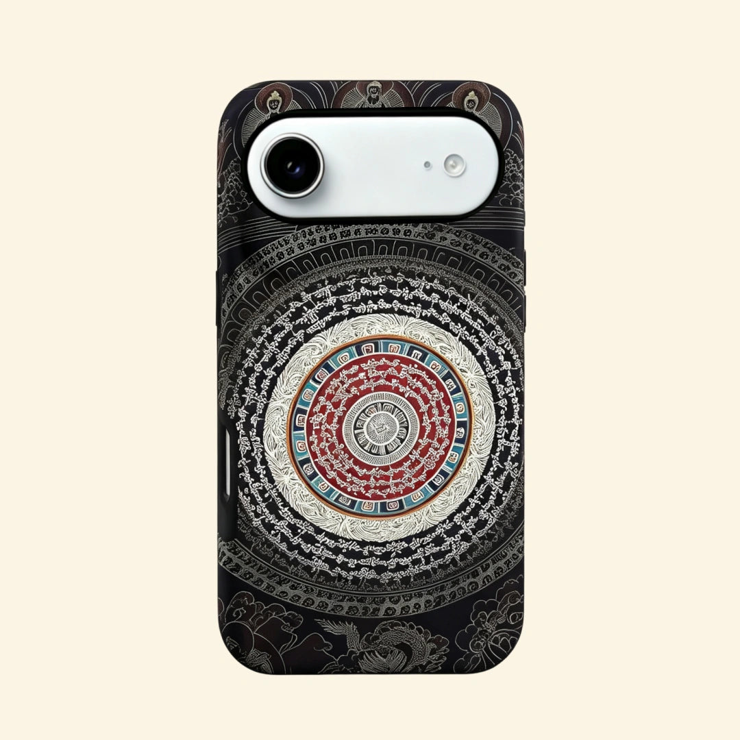 The Sacred Mandala – Sanskrit Mandala & Cosmic Wheel iPhone Case