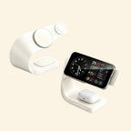 Streamlined Metal 3-in-1 Magnetic Wireless Charging Stand - Carapace StudioWireless ChargerCarapace StudioCarapace Studio10559Titanium GrayCharging stand body detail — top view showing MagSafe disc, Apple Watch cradle, and AirPods pad