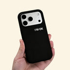 The Statement Case – "I'M OK" Matte Black Magnetic Protective Shell - Carapace StudioPhone CaseCarapace StudioCarapace StudioCS-801-IP16PMiPhone 16 Pro MaxI'M OK Magnetic Case – side profile