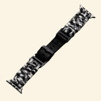 White & Black Paracord Braided Band — full band isolated diagonal view