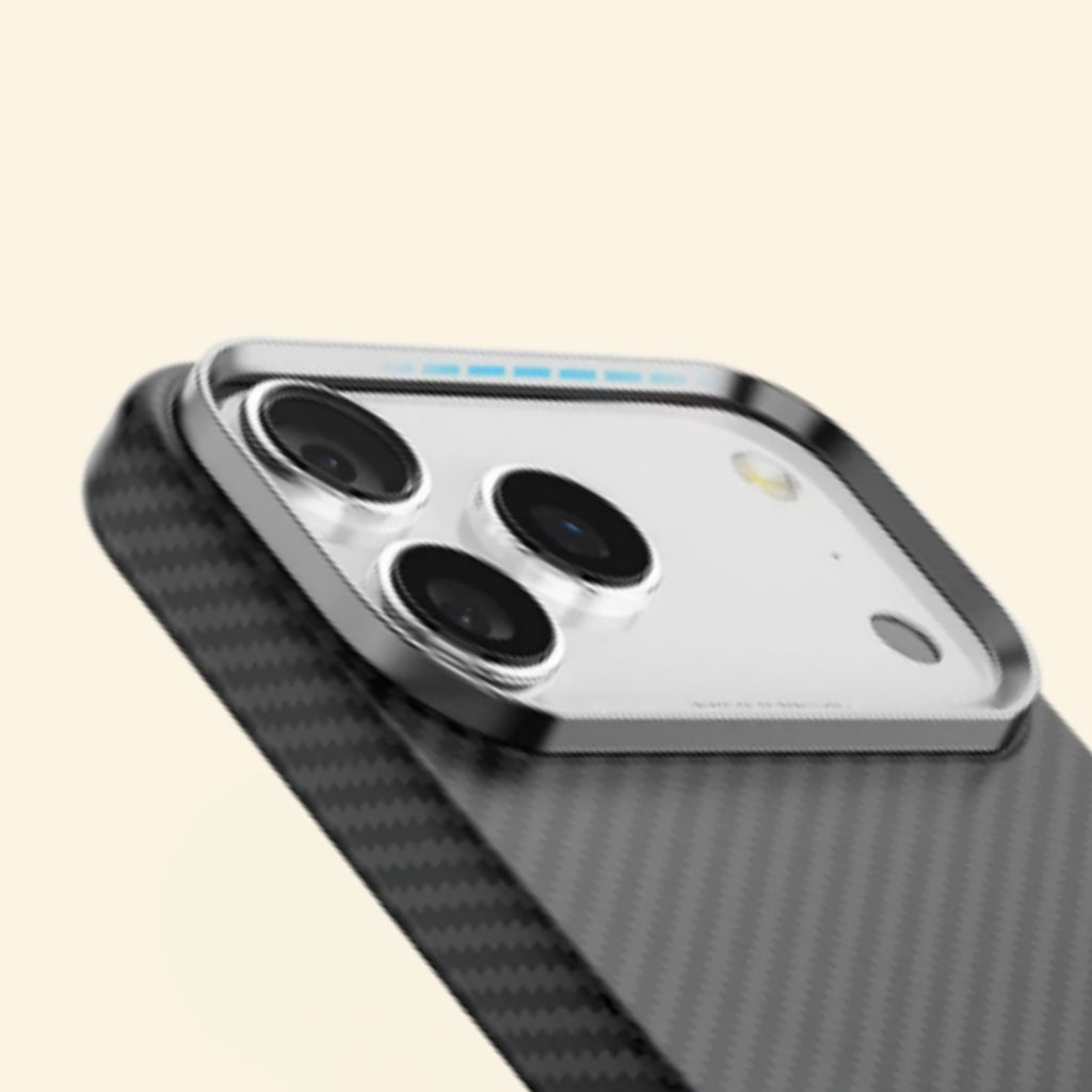 Specimen No. 10549 — Zero-Gravity™ Ultra-Slim Aramid Case for iPhone - Carapace StudioiPhone CaseCarapace StudioCarapace StudioCS-10549-ZG-BLACKiPhone 17 Pro MaxSpecimen No. 10549 Zero-Gravity Aramid iPhone Case — lifestyle in-hand ear shot