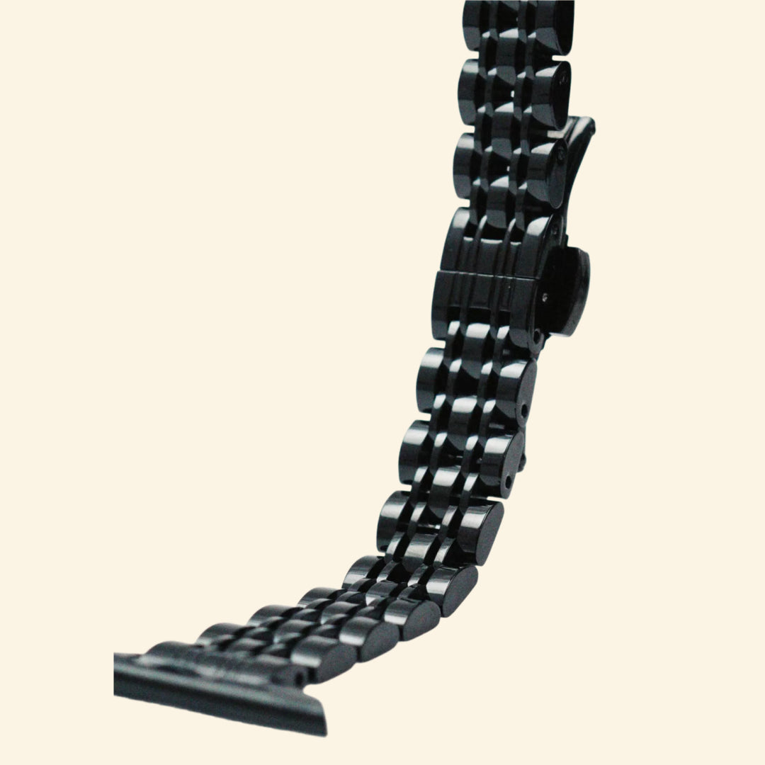 Obsidian Black Jubilee Band — rear view on Apple Watch