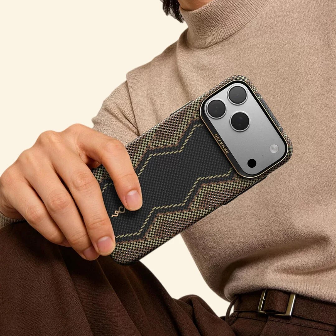 Specimen No. 10546 — Aramid Fiber Micro-Woven Case for iPhone - Carapace StudioiPhone CaseCarapace StudioCarapace StudioCS-10546-ARAMID-1iPhone 17 Pro MaxSpecimen No. 10546 Aramid Fiber iPhone Case — lifestyle hand hold