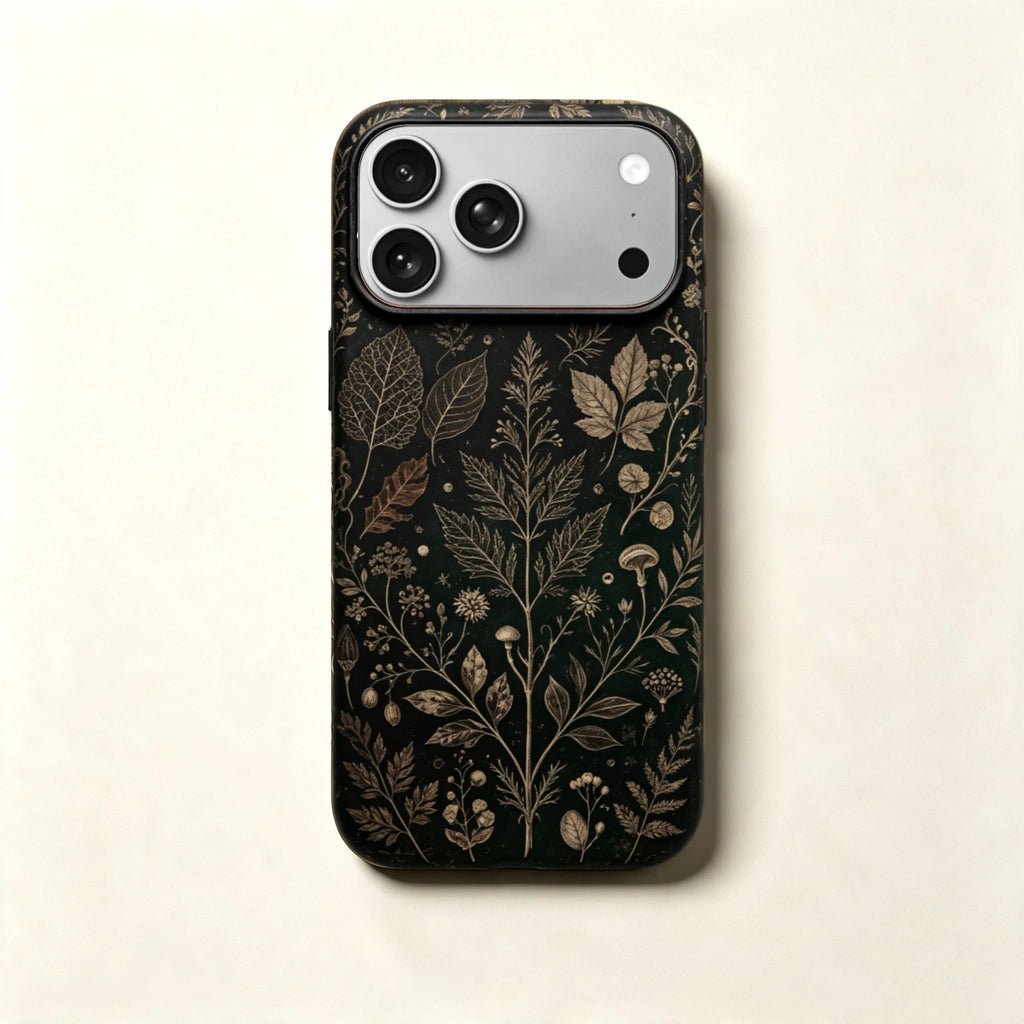 The Herbarium Specimen — Nocturnal Botanical Press Enclosure for iPhone 17 Pro Max