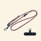 The Core Cord Terracotta Rust Cross-Weave – lanyard with tether pad flat lay
