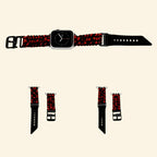 Crimson & Black Paracord Braided Band on Apple Watch — front face view