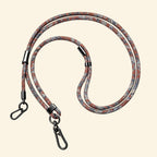 The Core Cord Terracotta Rust Cross-Weave – full lanyard coiled flat lay