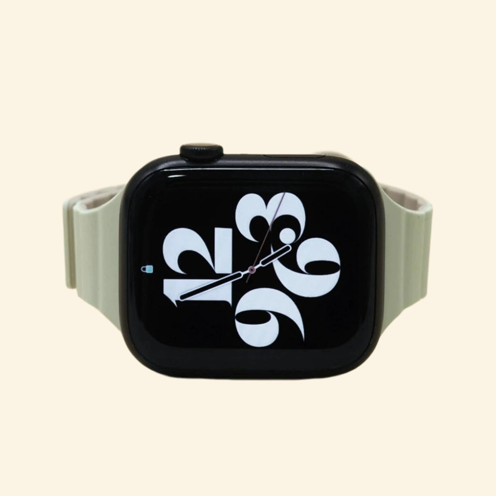 Sage Green Magnetic Silicone Band — standalone loop display showing magnetic clasp