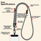 The Core Cord – Archival Utility Rope Lanyard System  Monochrome Zebra Stripe