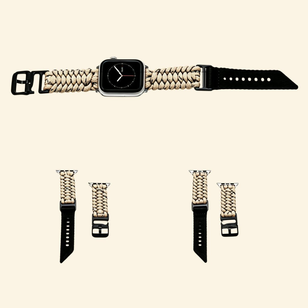 Desert Khaki Paracord Braided Band for Apple Watch - Carapace StudioWatch BandCarapace StudioCarapace StudioApple Watch Ultra 3 (49mm)Desert Khaki Paracord Braided Band — full band isolated diagonal view