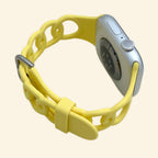 Vibrant Lemon Yellow Cutout Chain Link Silicone Band for Apple Watch - Carapace StudioWatch BandCarapace StudioCarapace StudioSPEC-8878-SOLAR-GINKGO-1Apple Watch Ultra 3 (49mm)Vibrant Lemon Yellow Cutout Chain Link Silicone Band - Back View