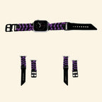Royal Purple & Black Paracord Braided Band on Apple Watch — side angle wrist view