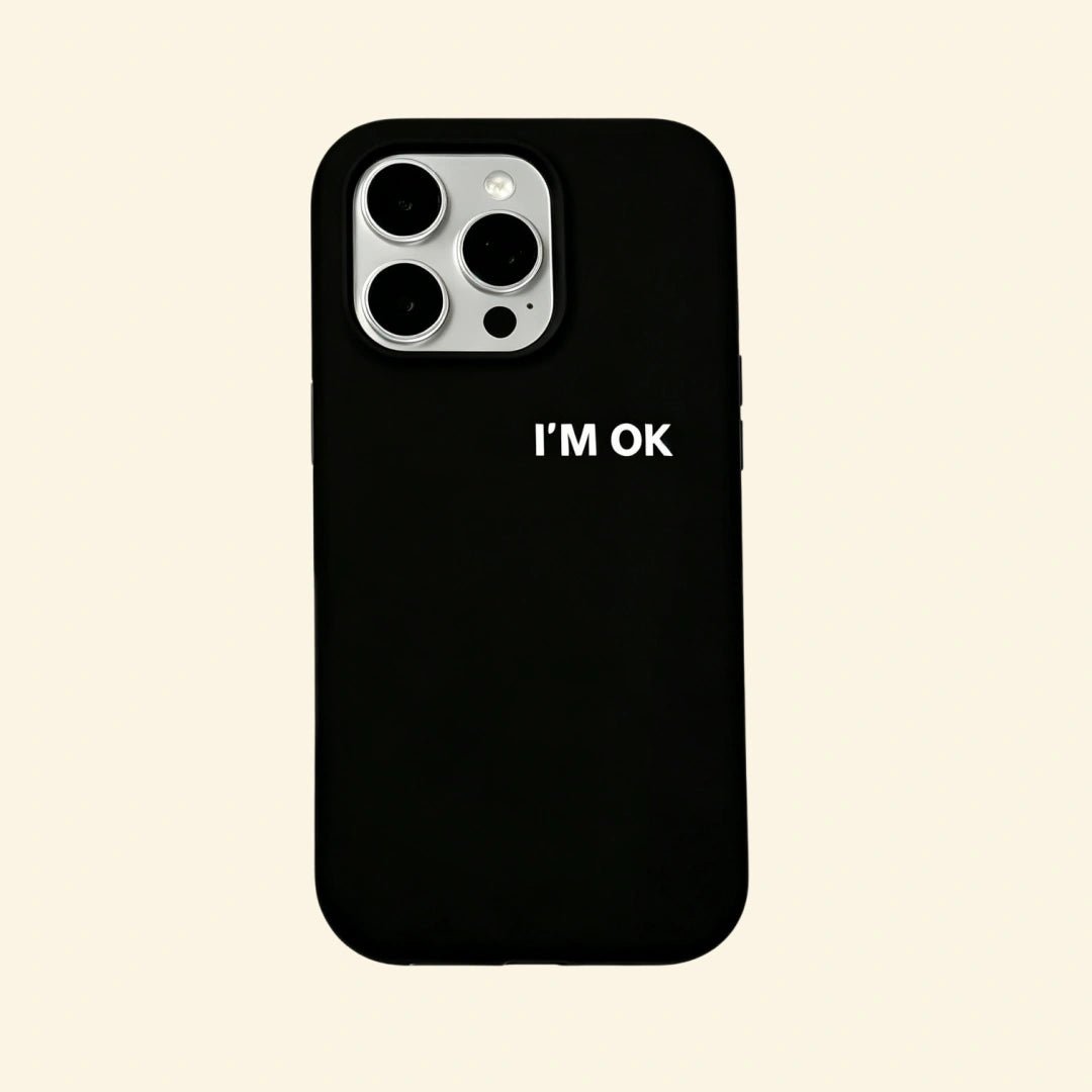 The Statement Case – "I'M OK" Matte Black Magnetic Protective Shell - Carapace StudioPhone CaseCarapace StudioCarapace StudioCS-801-IP16PMiPhone 16 Pro MaxThe Statement Case – "I'M OK" Matte Black Magnetic Protective Shell