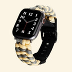 Beige & Grey Paracord Braided Band for Apple Watch - Carapace StudioWatch BandCarapace StudioCarapace StudioApple Watch Ultra 3 (49mm)Beige & Grey Paracord Braided Band — full band isolated diagonal view