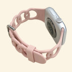 Dusty Rose Cutout Chain Link Silicone Band - Back View