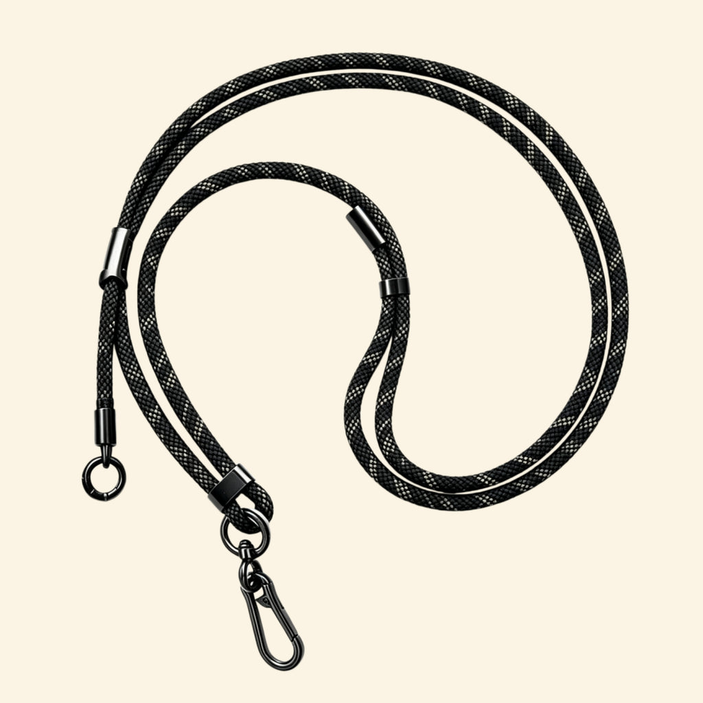 The Core Cord Golden Fleck Grid – full lanyard coiled flat lay