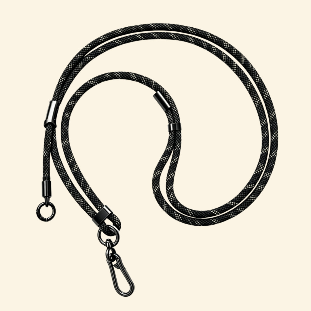 The Core Cord Golden Fleck Grid – full lanyard coiled flat lay