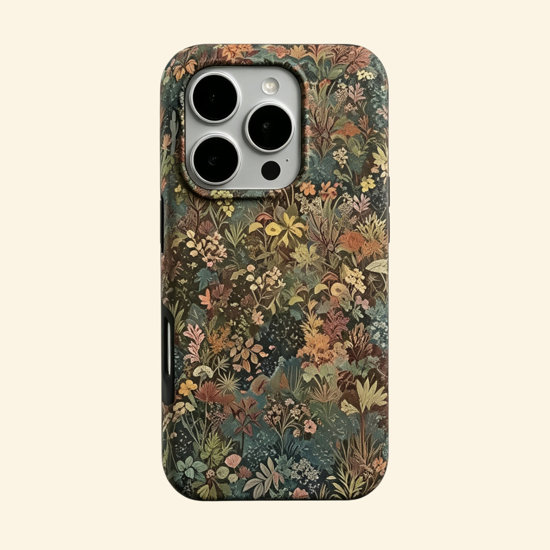 The Nocturnal Flora – Vintage Botanical Tapestry & Nocturnal Flora iPhone Case