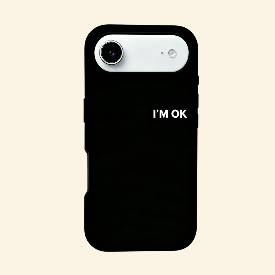 The Statement Case – "I'M OK" Matte Black Magnetic Protective Shell - Carapace StudioPhone CaseCarapace StudioCarapace StudioCS-801-IPAIRiPhone AirThe Statement Case – "I'M OK" Matte Black Magnetic Protective Shell