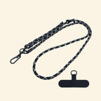 The Core Cord Monochrome Grid – lanyard with tether pad flat lay