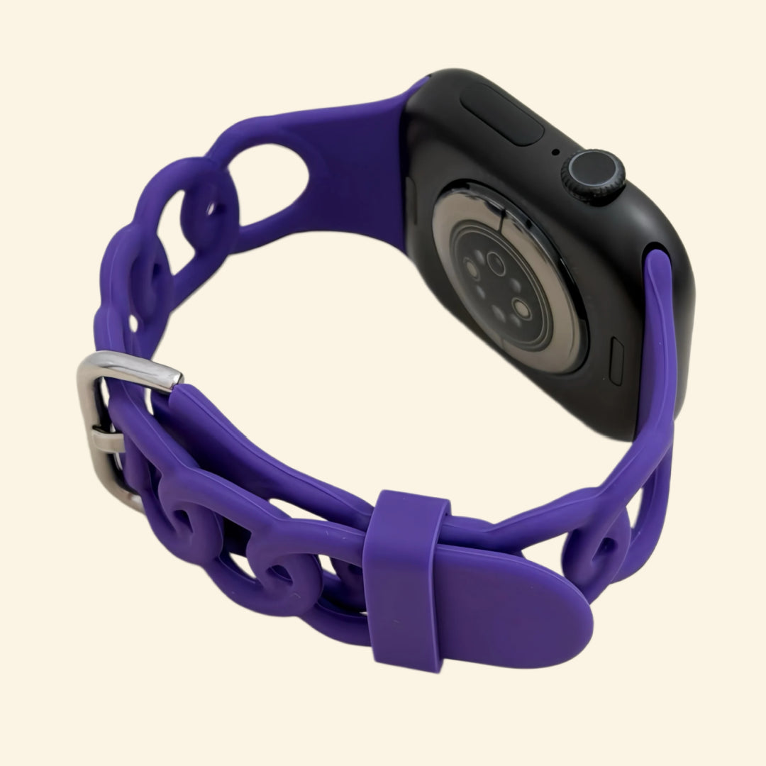 Phantom Violet Cutout Chain Link Silicone Band - Side View