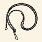 The Core Cord Monochrome Grid – full lanyard coiled flat lay
