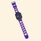 Phantom Violet Cutout Chain Link Silicone Band - Flat Lay