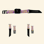 Lavender & Cream Paracord Braided Band on Apple Watch — front face angled view