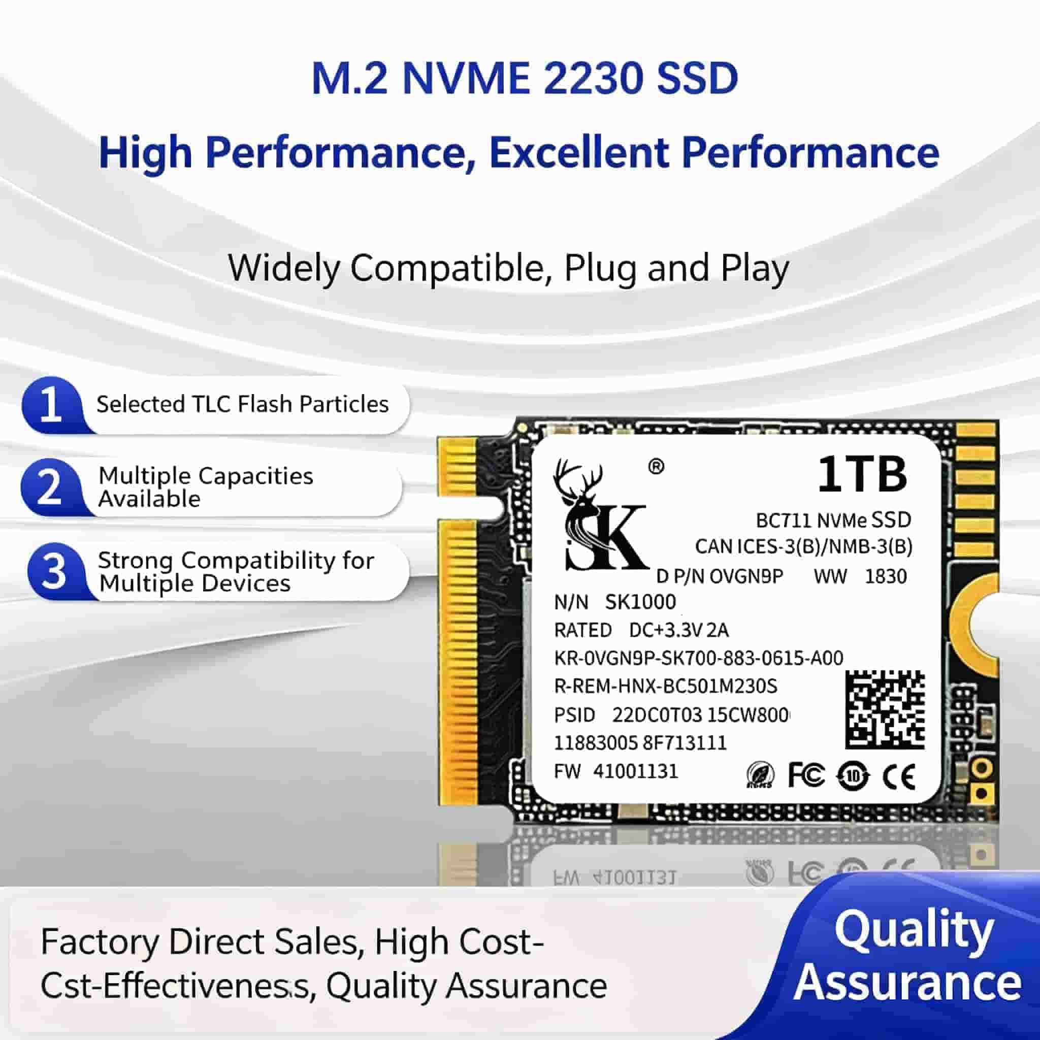 Carapace Capture M.2 NVMe 2230 SSD – 1TB, PCIe Gen3 x4, 3D TLC NAND, for iPhone 4K ProRes recording