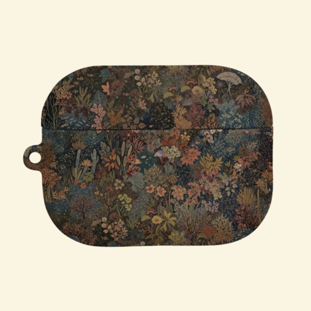 The Enchanted Forest — Vintage Medieval Tapestry Hard Case for AirPods Pro 3 & AirPods 4 - Carapace StudioAirPods CaseCarapace StudioCarapace StudioAirPods Pro 3Enchanted Forest AirPods case open with earbuds