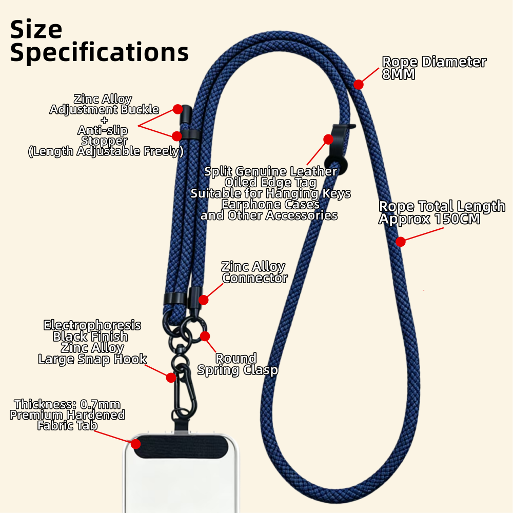 The Core Cord – Archival Utility Rope Lanyard System Onyx Black