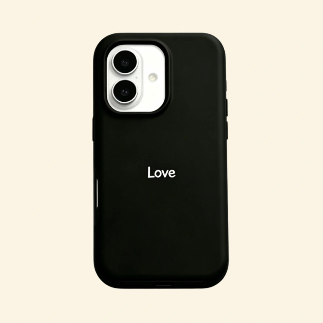 Poetic Amor – Minimalist Handwritten “Love” Script iPhone Case