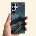 Slate Blue Wave & Ridge Case for Samsung Galaxy S Series — in-hand lifestyle shot