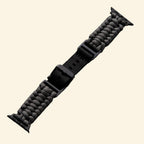 Obsidian Black Paracord Braided Band on Apple Watch — angled side wrist view