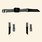 Obsidian Black Paracord Braided Band on Apple Watch — front face angled view