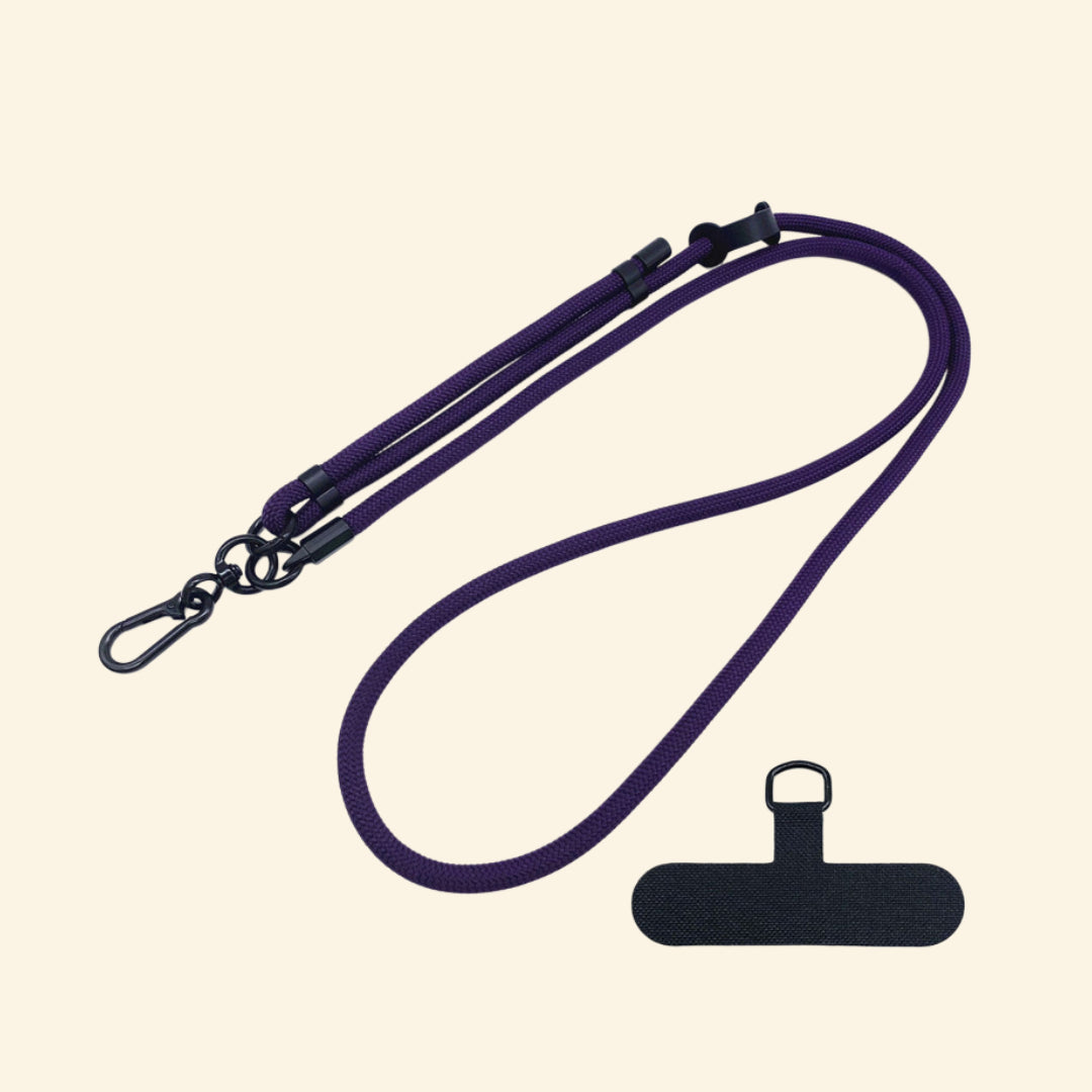 The Core Cord Deep Amethyst – lanyard with tether pad accessory flat lay