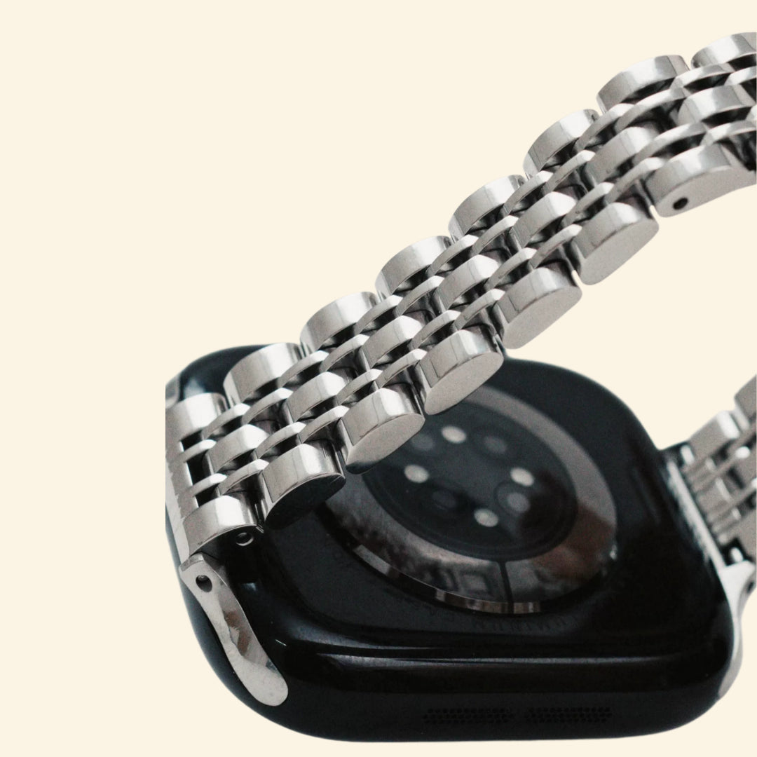 Silver Jubilee Band — connector detail on Apple Watch