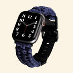 Navy Blue Paracord Braided Band for Apple Watch - Carapace StudioWatch BandCarapace StudioCarapace StudioApple Watch Ultra 3 (49mm)Navy Blue Paracord Braided Band on Apple Watch — angled side wrist view