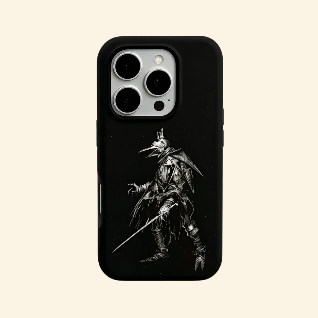 The Crow Hunter – Gothic Plague Doctor & Beaked Hunter Fine Art iPhone Case