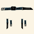 Electric Blue Tracer Paracord Braided Band — full band isolated diagonal view