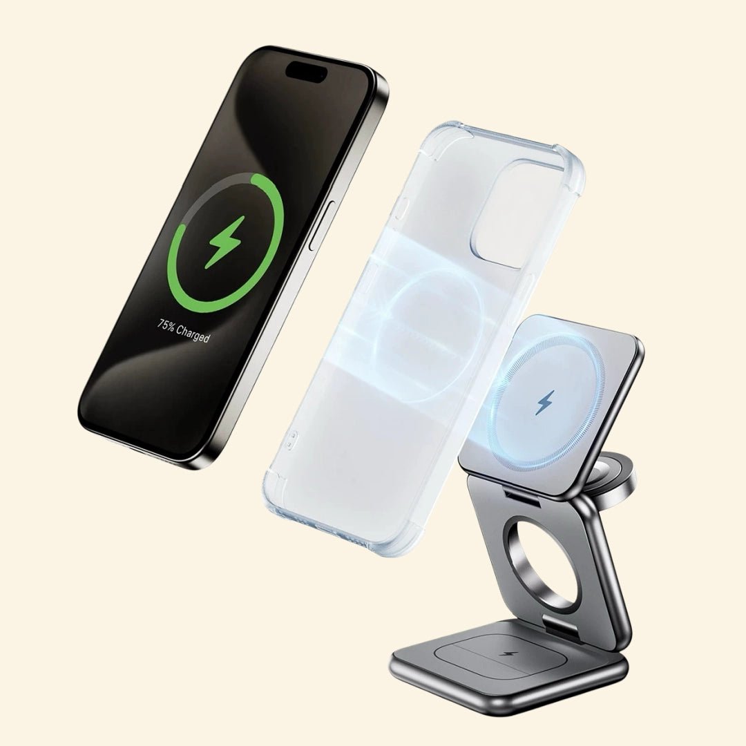 Foldable 3-in-1 MagSafe Wireless Charging Station - Carapace StudioWireless ChargerCarapace StudioCarapace Studio10557-2Meteorite SlateFoldable 3-in-1 MagSafe Wireless Charging Station