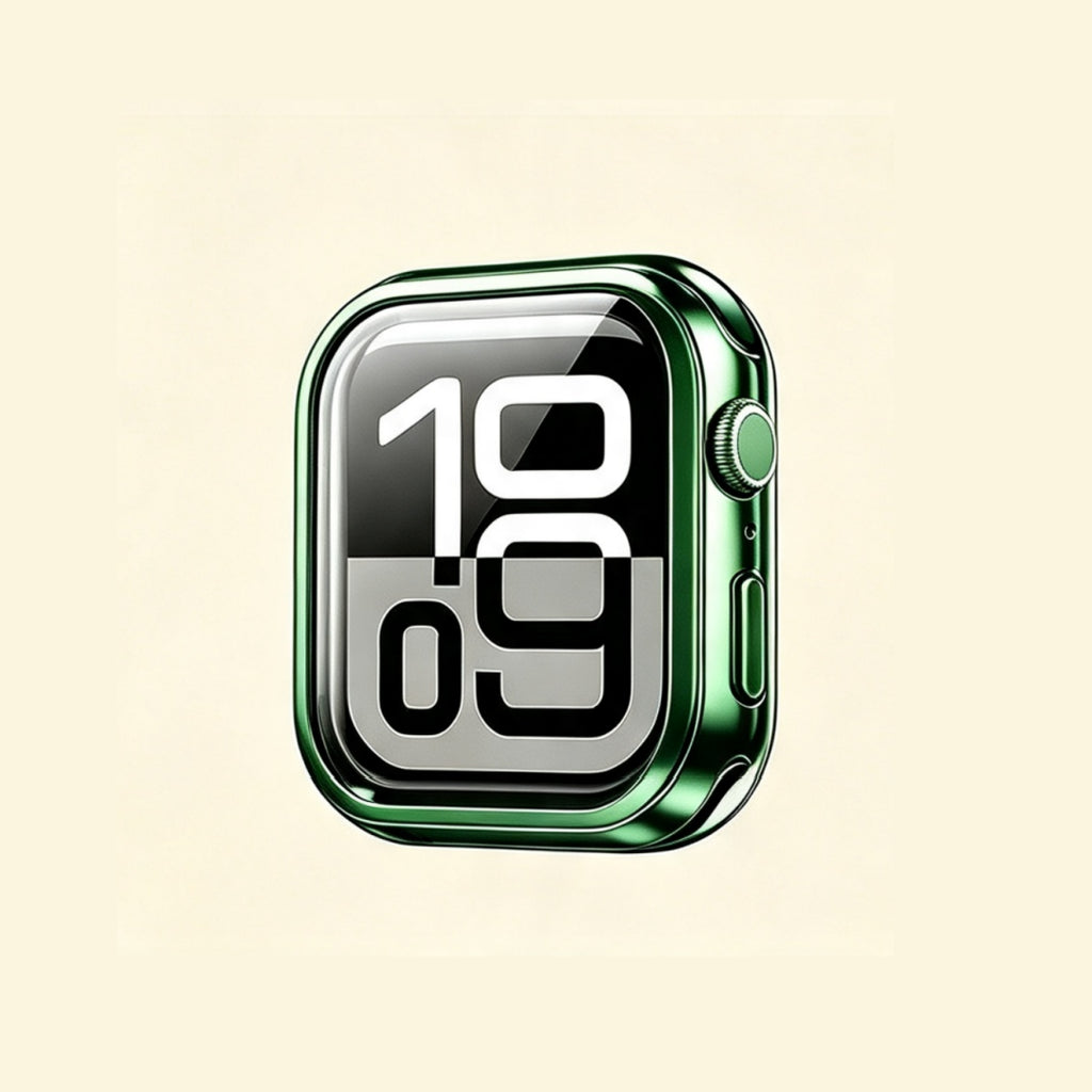 The Botanical Shield Emerald Green – front view with watch face display