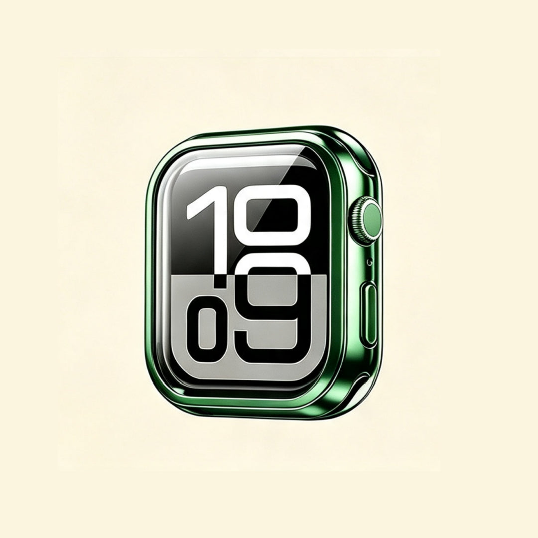 The Botanical Shield Emerald Green – front view with watch face display
