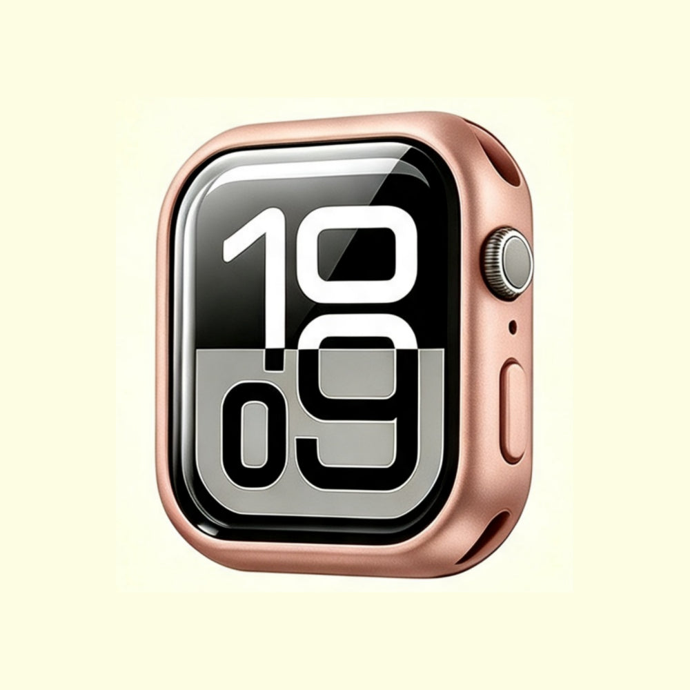 The Velvet Armor Rose Gold Matte – front view with watch face display