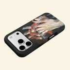 The Silent Touch case – second angled floating view showing rich brushstroke texture and cool slate accent detail